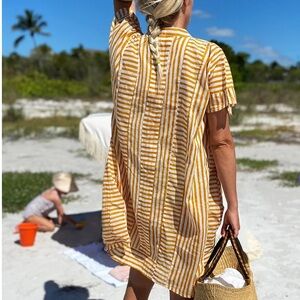 Emerson Fry short caftan in marigold stripe